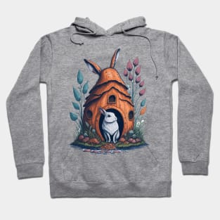 Rabbit Living in Mushroom house Hoodie